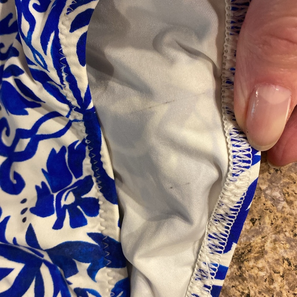 NWT Nanette Lepore Swim One Piece Suit Small Blue White - Picture 6 of 17